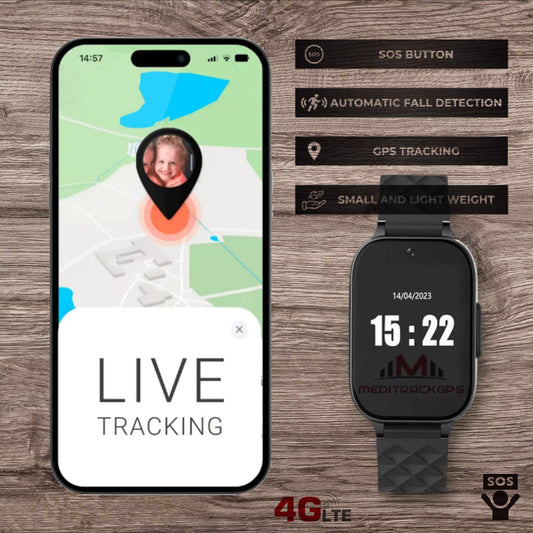 MEDITRACKGPS® MT52 Personal GPS Tracker Medical Alarm Watch 4G