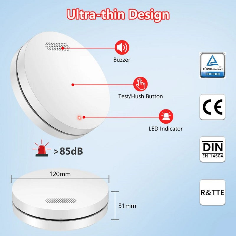 Wireless Interconnected Photoelectric Smoke Alarms with Free Remote Control